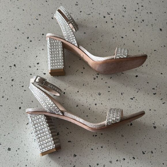 Antonio Melani Marryanna Rhinestone Embellished Ankle Strap Dress Sandals Sz 7.5 - Picture 14 of 14